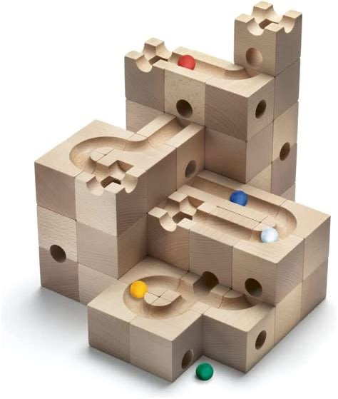 Nachhaltiges, kindgerechtes Cuboro Holz-Kugelbahn Starter Set mit sicherer, giftfreier Qualität.