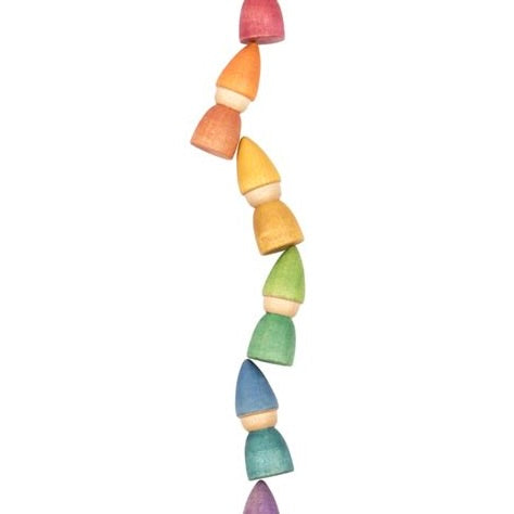Grapat Regenbogen Tomten Zwerge Set – 6 bunte Holzfiguren