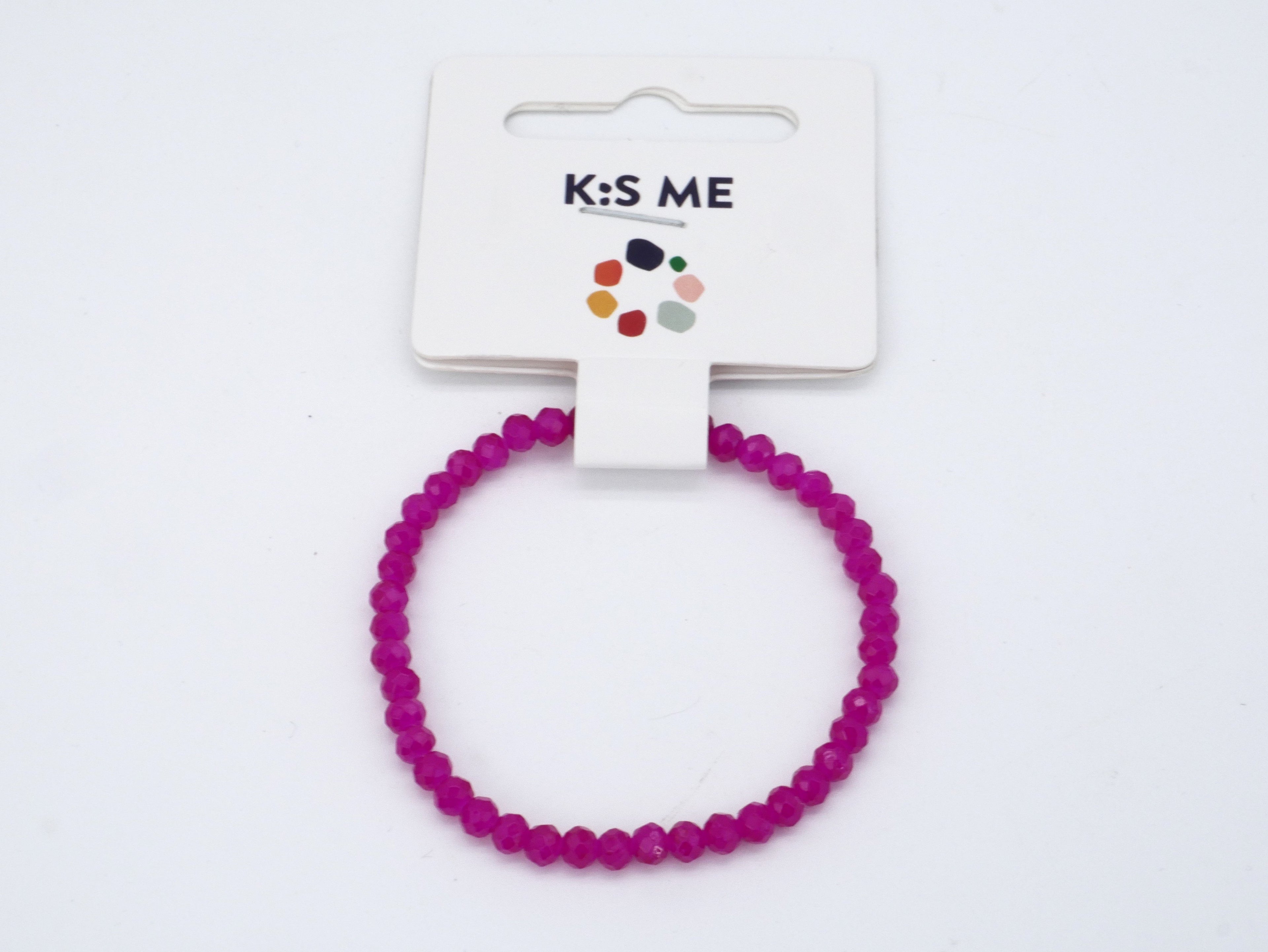 KISME Armband Glas mit Süßwasserperle Fuchsia