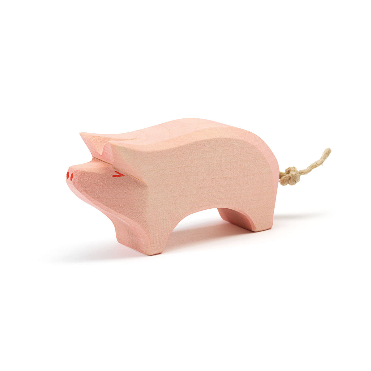 Ostheimer Schwein Rüssel hoch – Handgefertigte Bauernhof-Figur-Ostheimer-Zwergenladen