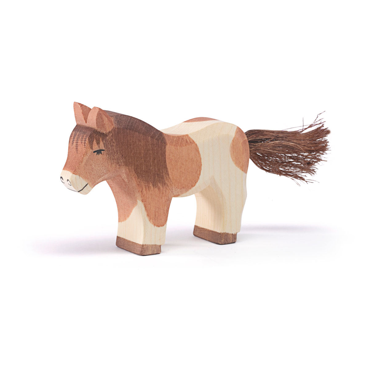 Ostheimer Shetland Pony stehend – Handgefertigte Holzfigur-Ostheimer-Zwergenladen