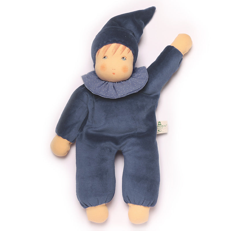 Nanchen Püppchen Nani blau – Bio Stoffpuppe 30 cm
