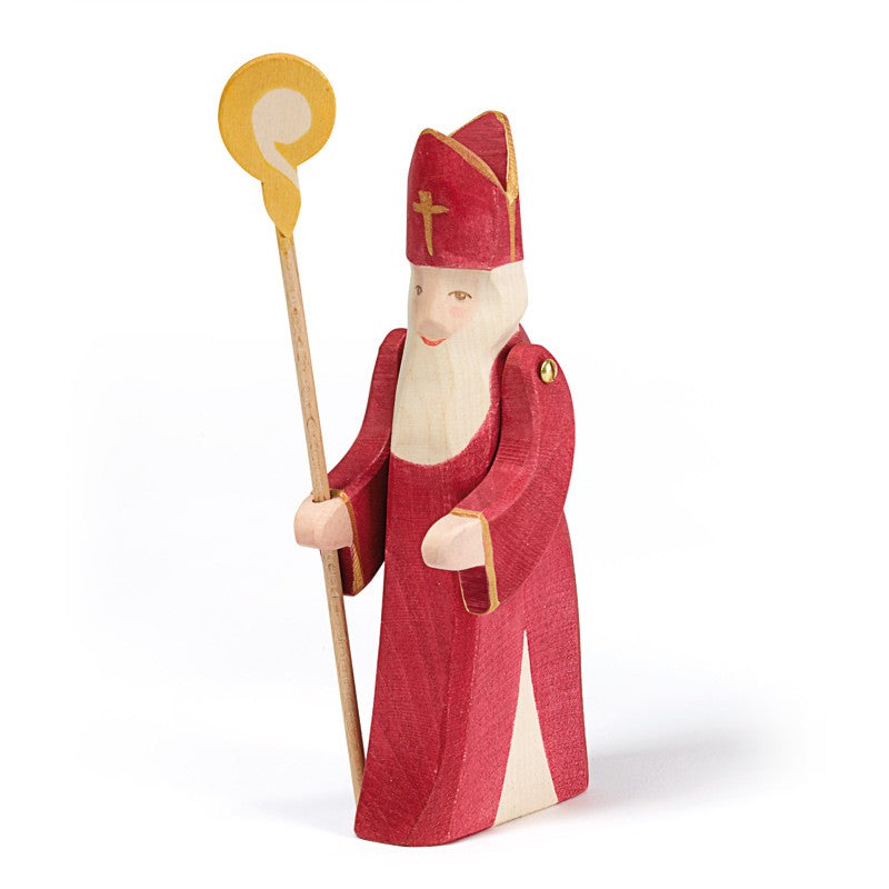 Ostheimer St. Nikolaus II – Handgefertigte Holzfigur mit Stab-Ostheimer-Zwergenladen