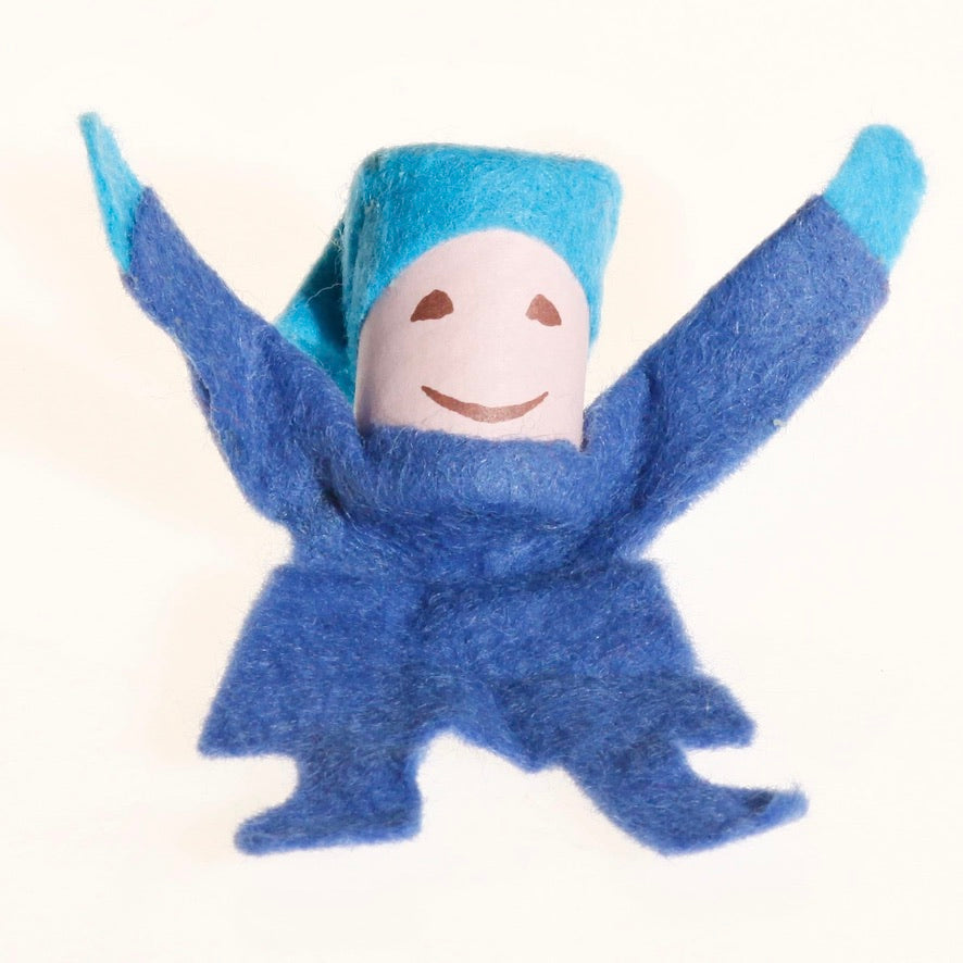 Purzel Mädchen 7 cm – Kraul Filz-Figur mit Purzelspaß