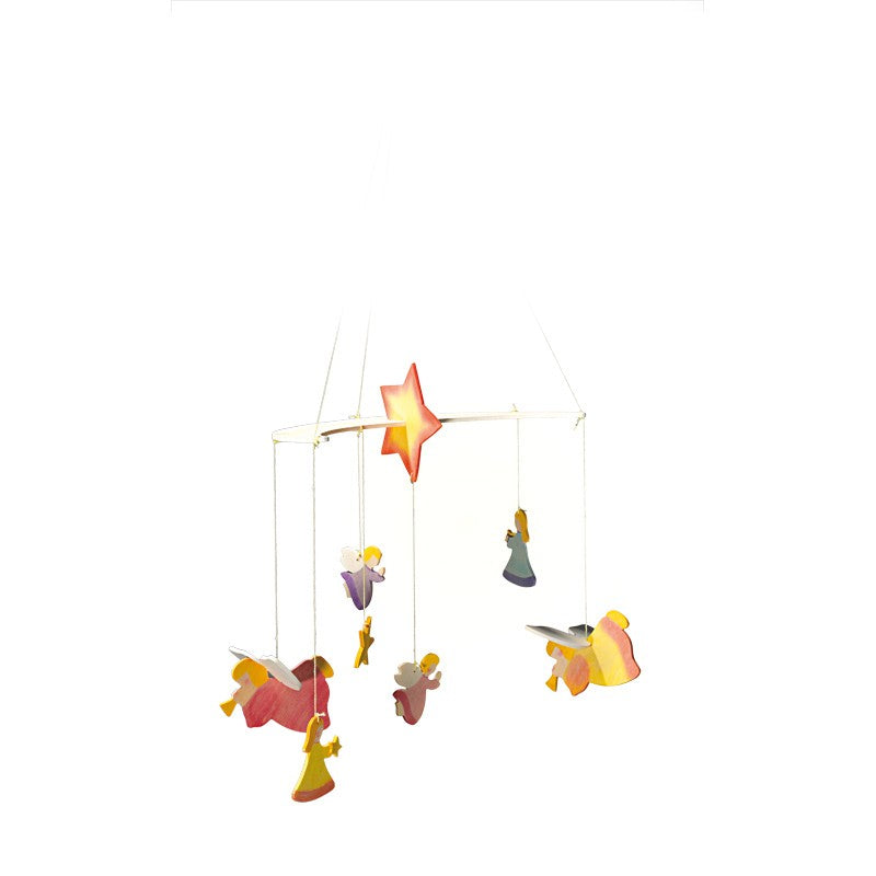 Ostheimer Mobile mit Engeln – Handgefertigtes Holz-Mobile-Ostheimer-Zwergenladen