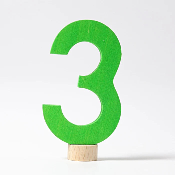 Grimms Zahlenstecker 0-9 aus Holz – Geburtstagsdeko & Spiel