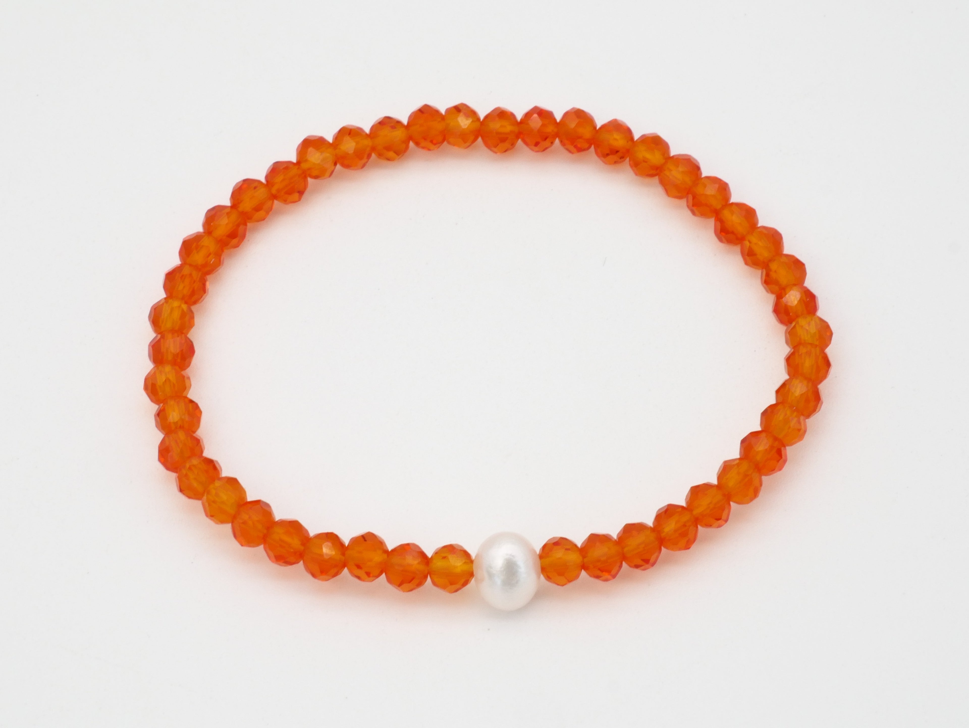 KISME Armband Süßwasserperle rot orange