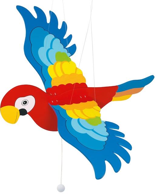 Goki Schwingfigur Papagei 65 cm – Holz Hängefigur Kinderzimmer
