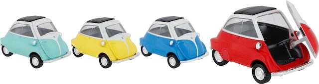 GOKI BMW Isetta Metallauto 1:24-27, 8,7 cm mit Rückzugmotor