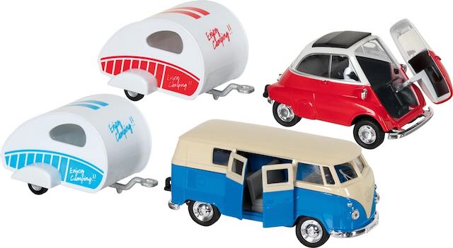 goki Volkswagen Microbus & BMW Isetta mit Wohnwagen 18,5-21 cm