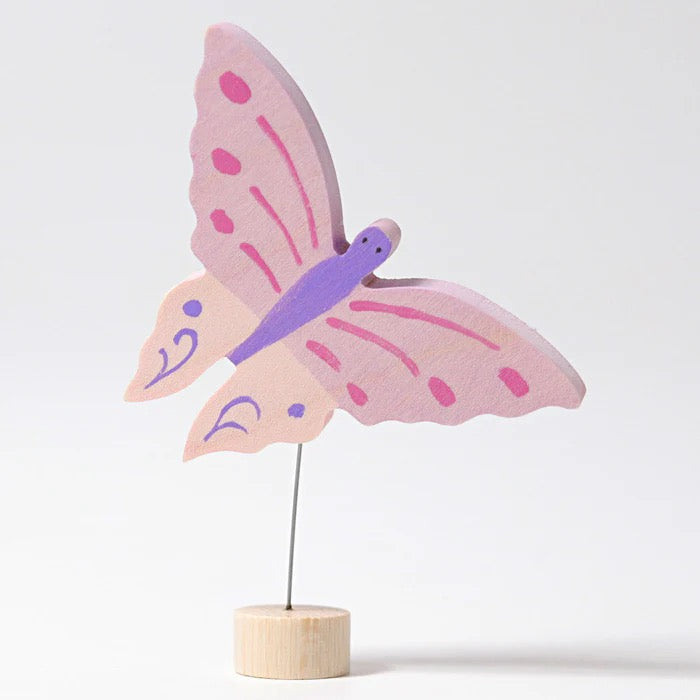 Grimms Rosa Schmetterling Steckfigur aus Lindenholz