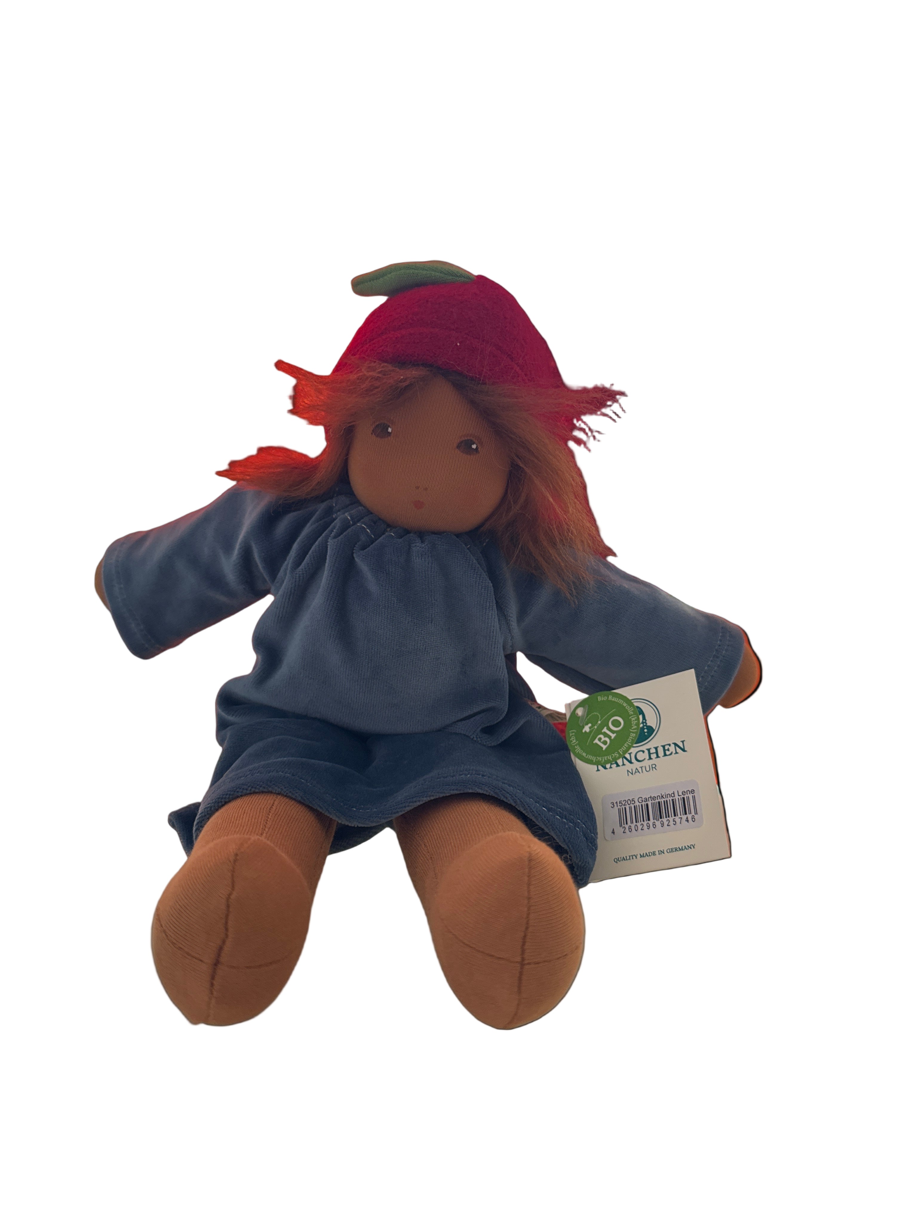 Nanchen Natur Gartenkind Lene – Bio-Baumwolle Anziehpuppe 35 cm