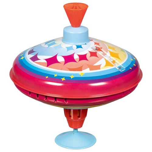 Bunter Brummkreisel mit Sternenstaub-Design, kindgerecht und säuglingstauglich.