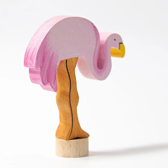 Grimms Steckfigur Flamingo – Handbemalte Holzdeko für Geburtstagstisch