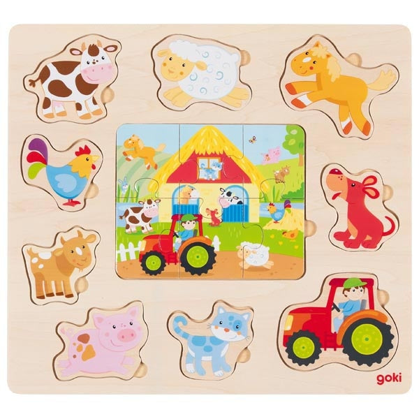 goki Einlegepuzzle Bauernhoftiere
