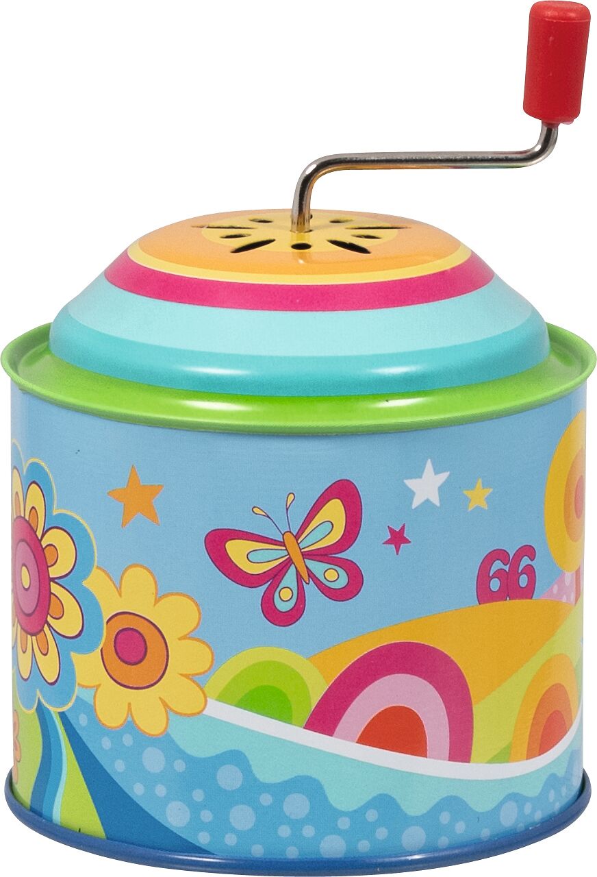 goki Drehspieluhr Sonnenglück – Holzspieluhr mit Sonnenuhr-Motiv