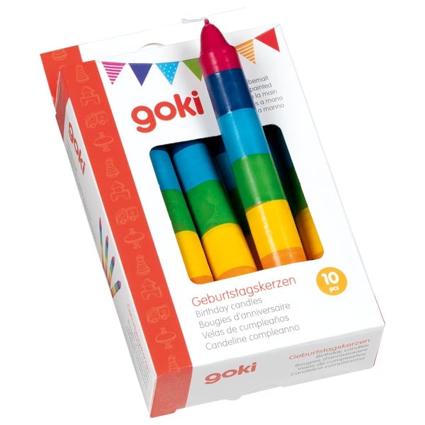 goki Geburtstagskerzen-Set bunt, 10 Stück