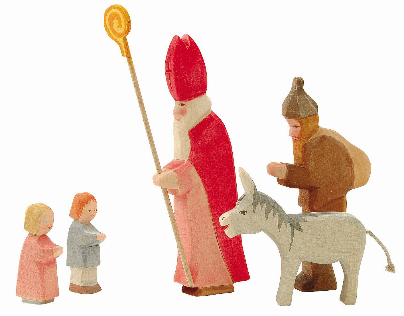 Ostheimer St. Nikolaus mit Stab – Handgefertigte Holzfigur-Ostheimer-Zwergenladen