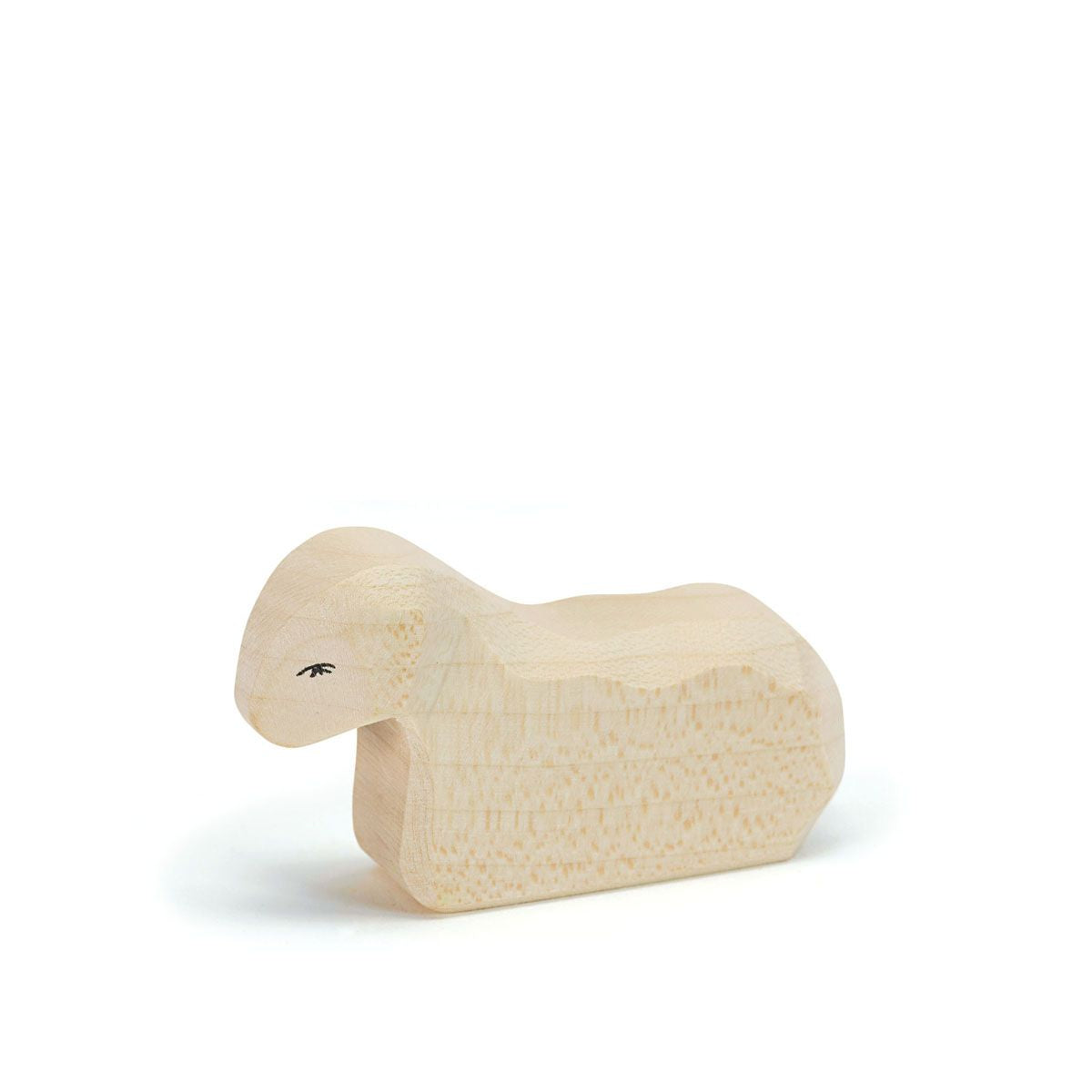 Ostheimer Lamm liegend hell – Handgefertigte Holzfigur-Ostheimer-Zwergenladen