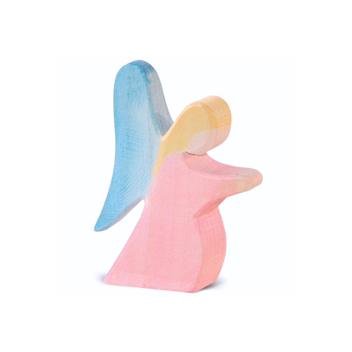 Ostheimer Engel kniend rot – Handgeschnitzte Holzfigur 9 cm