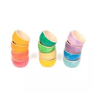 Grapat 12 Schalen – Natürliche Holzspielzeuge Set