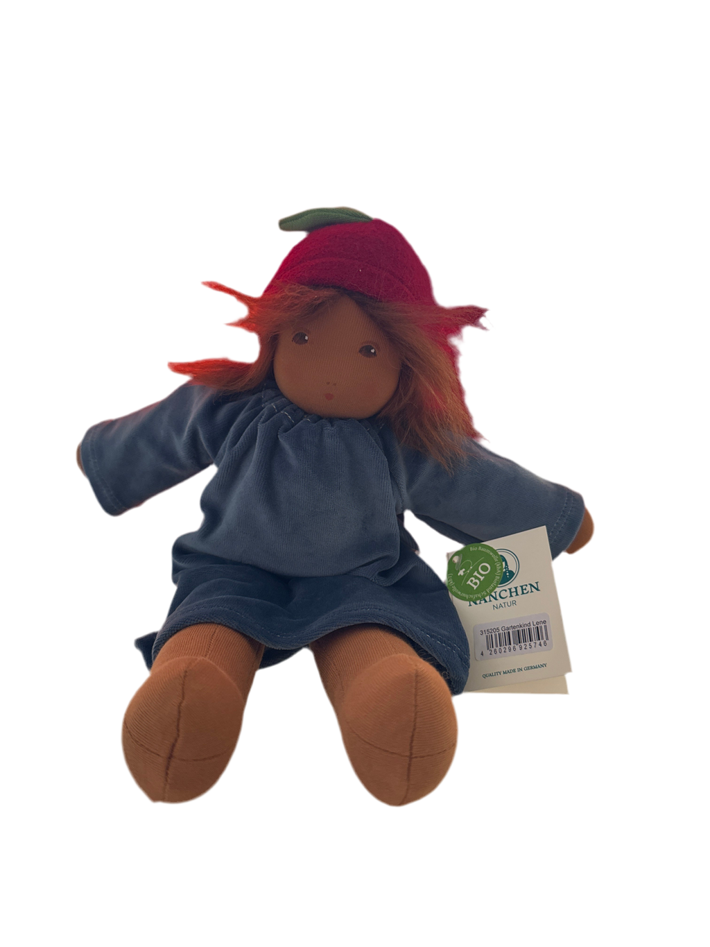 Nanchen Natur Gartenkind Lene – Bio-Baumwolle Anziehpuppe 35 cm