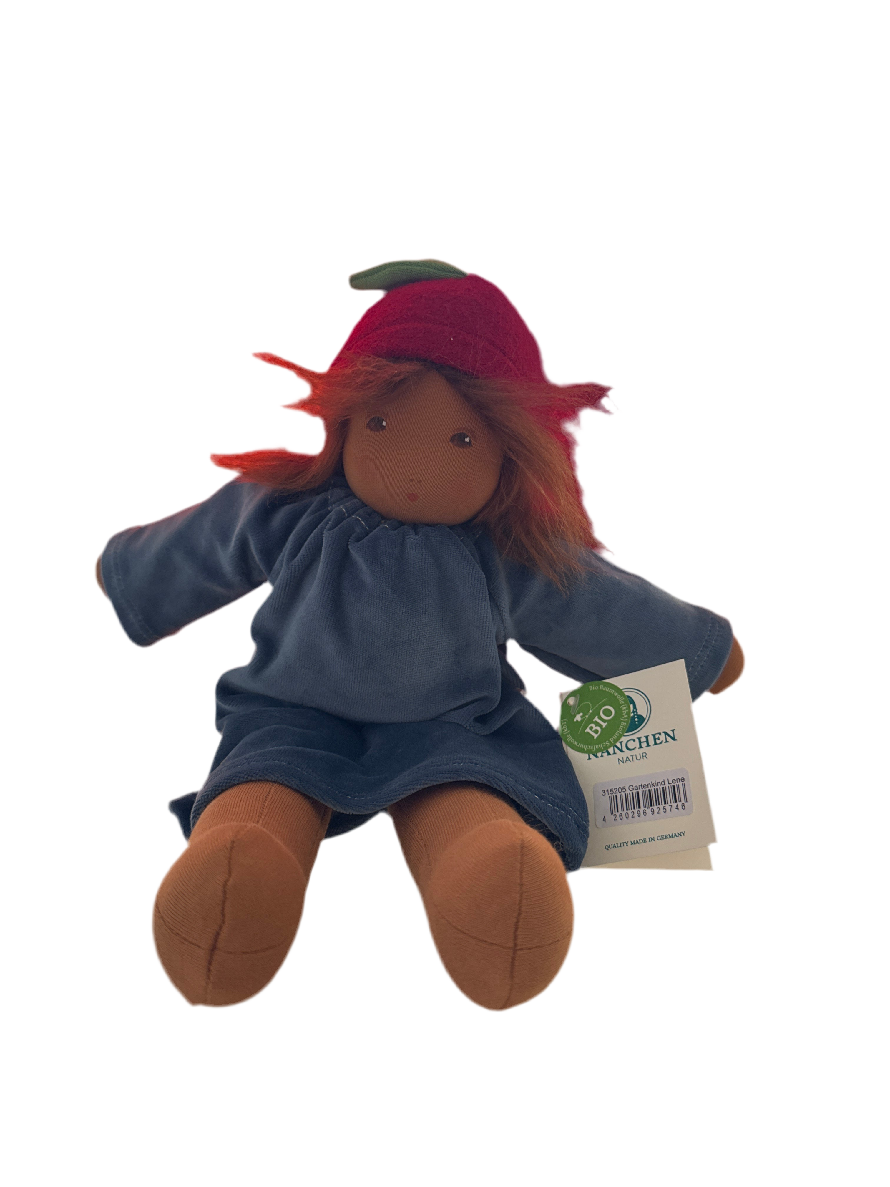 Nanchen Natur Gartenkind Lene – Bio-Baumwolle Anziehpuppe 35 cm