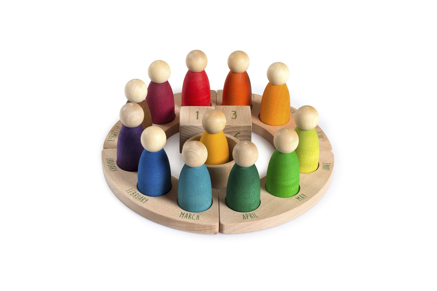 Grapat Kalender, Wochentage Ewiger Kalender Holz mit Figuren