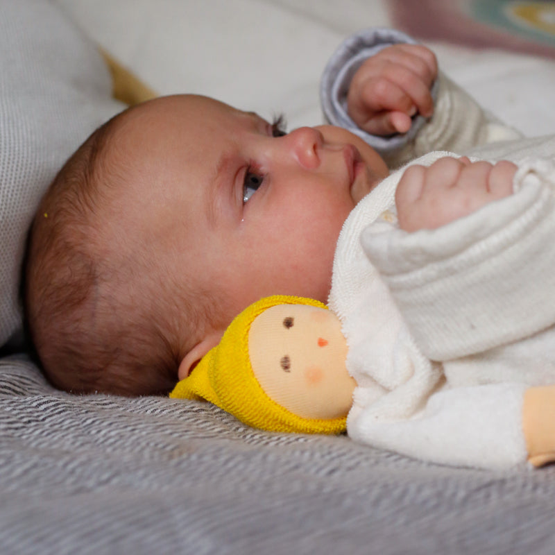Nanchen Nuckel gelb – Bio Schmusetuch & Baby Kuschelpuppe