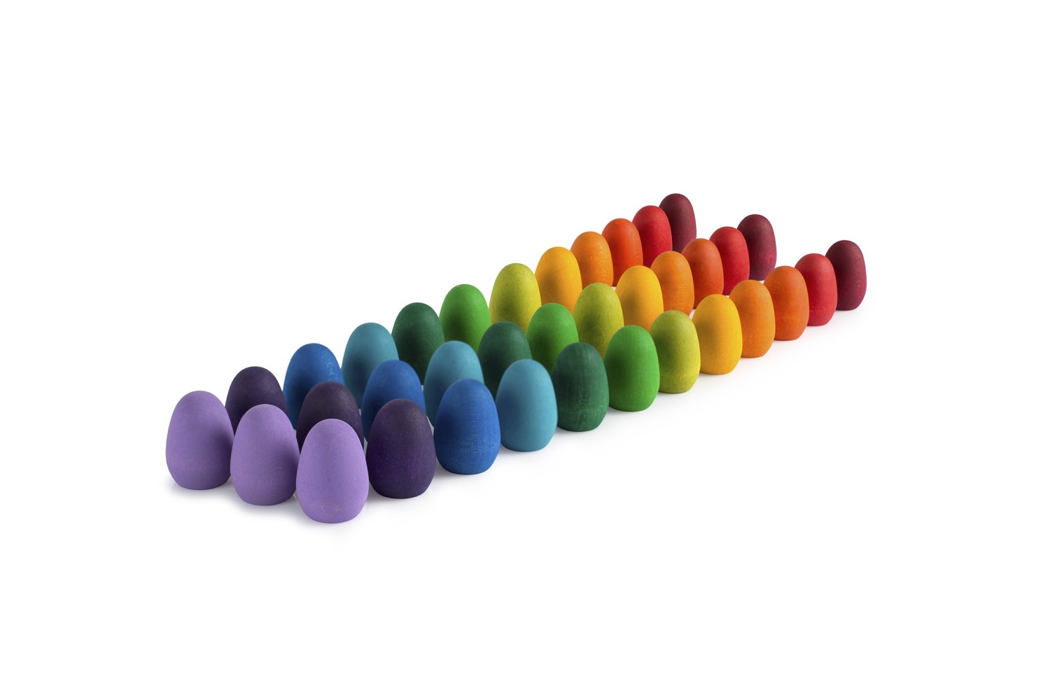 Grapat Mandala Regenbogen Eier – 36 bunte Holz-Eier Set