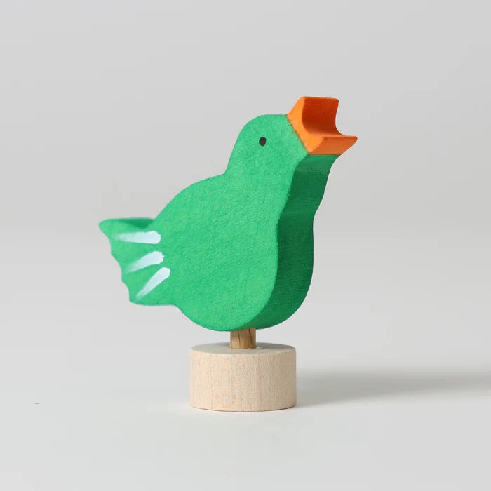 Grimms Steckfigur Singender Vogel – Handbemalt & Aus Lindenholz