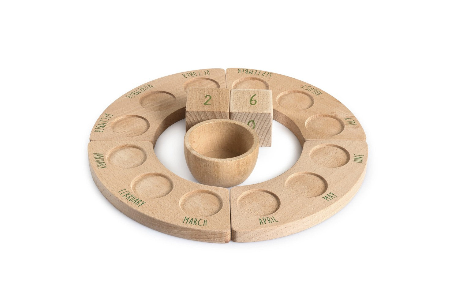 Grapat Kalender, Wochentage & Schalen Ewiger Kalender Holz