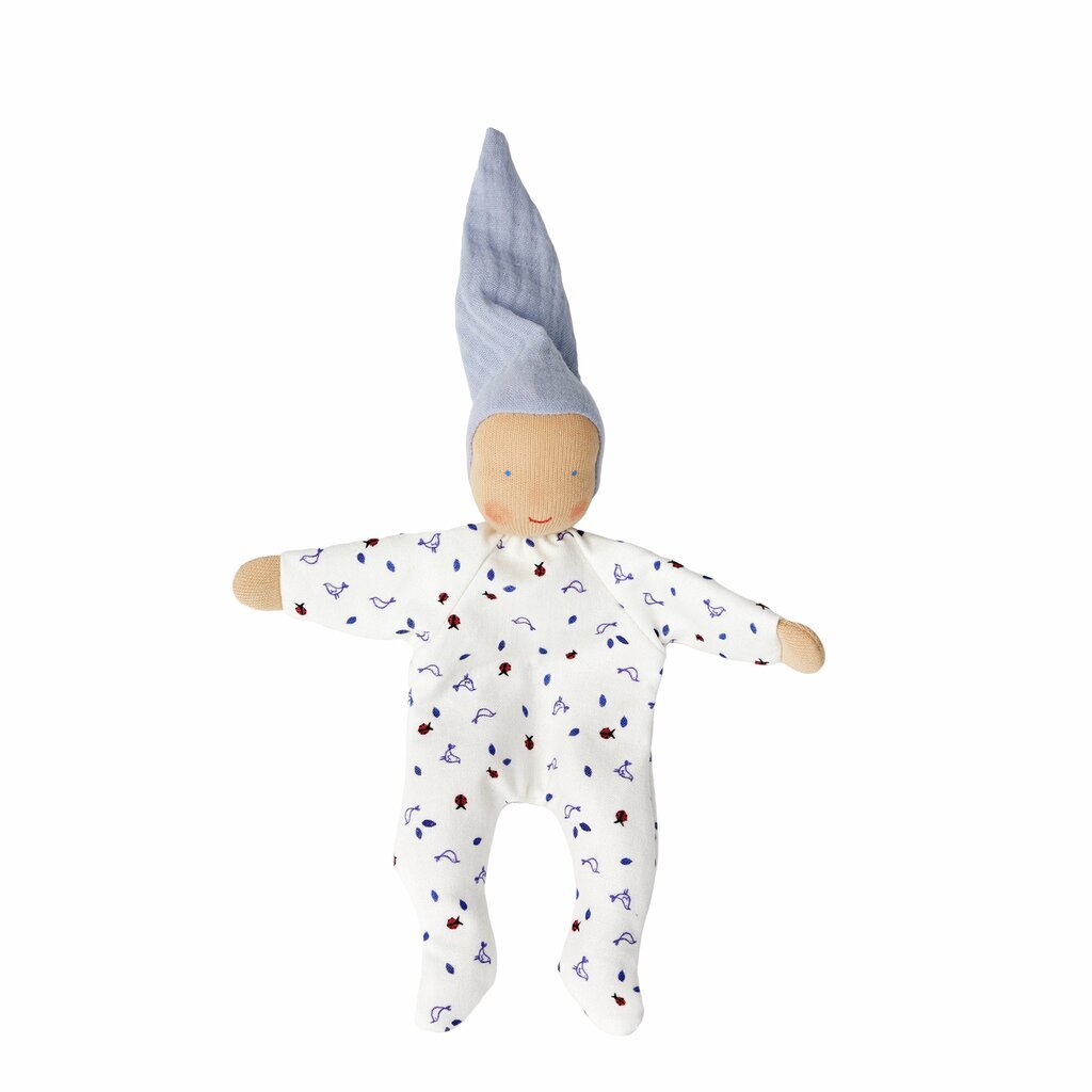 Nachhaltige Waldorfpuppe NINI Morgentau aus weichem Stoff, kindgerecht, säuglingstauglich, giftfrei, sichere Qualität.