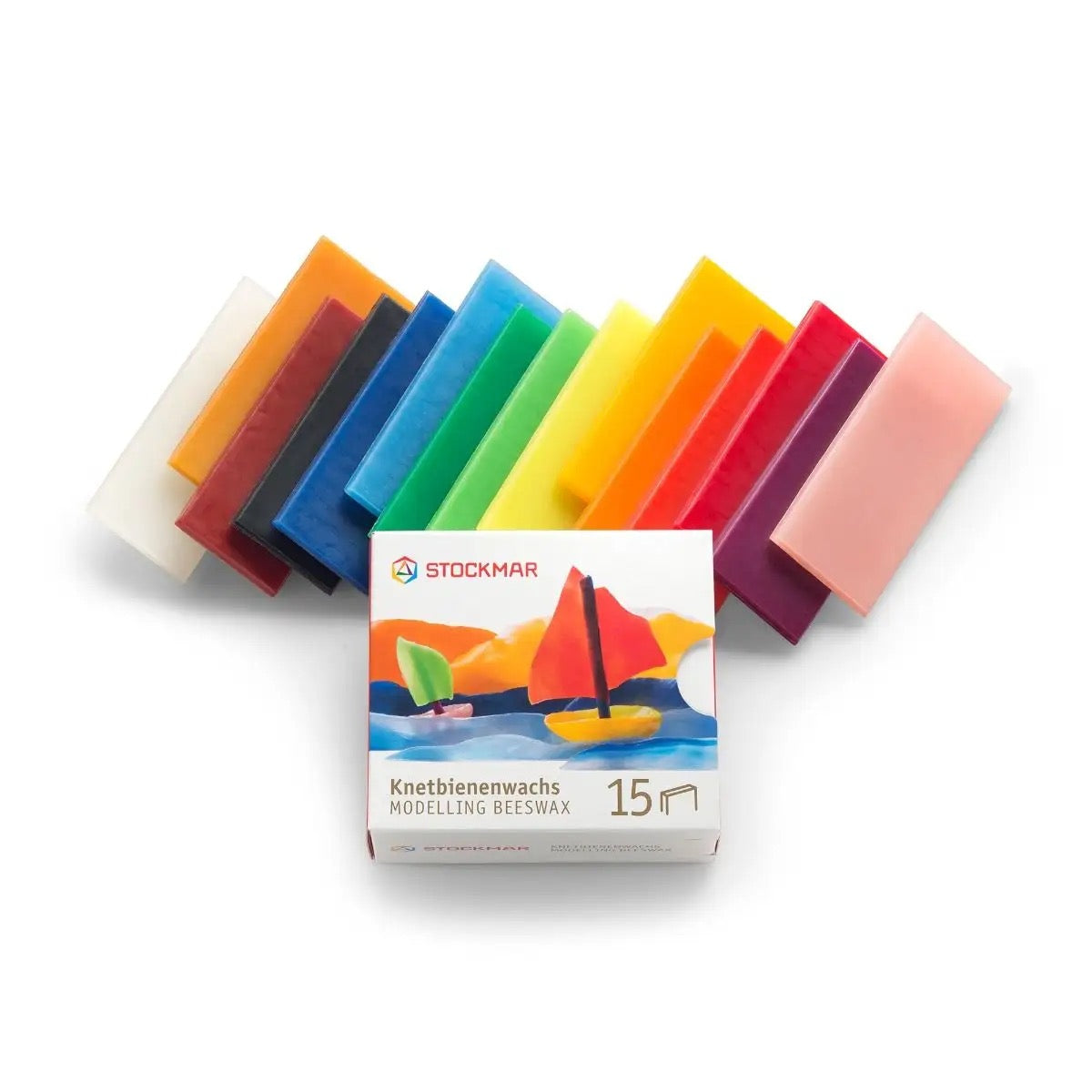 Stockmar Knetbienenwachs 15 Tafeln – Bunte Modellierwachs-Set