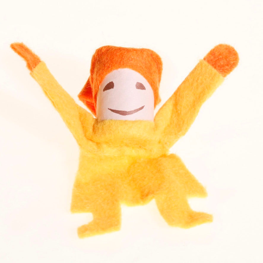 Purzel Mädchen 7 cm – Kraul Filz-Figur mit Purzelspaß