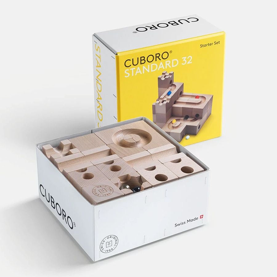 Cuboro STANDARD 32 – Holz-Kugelbahn Starter Set