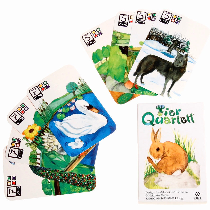 Tierquartett Kraul – 32 Karten mit liebevollen Tiermotiven