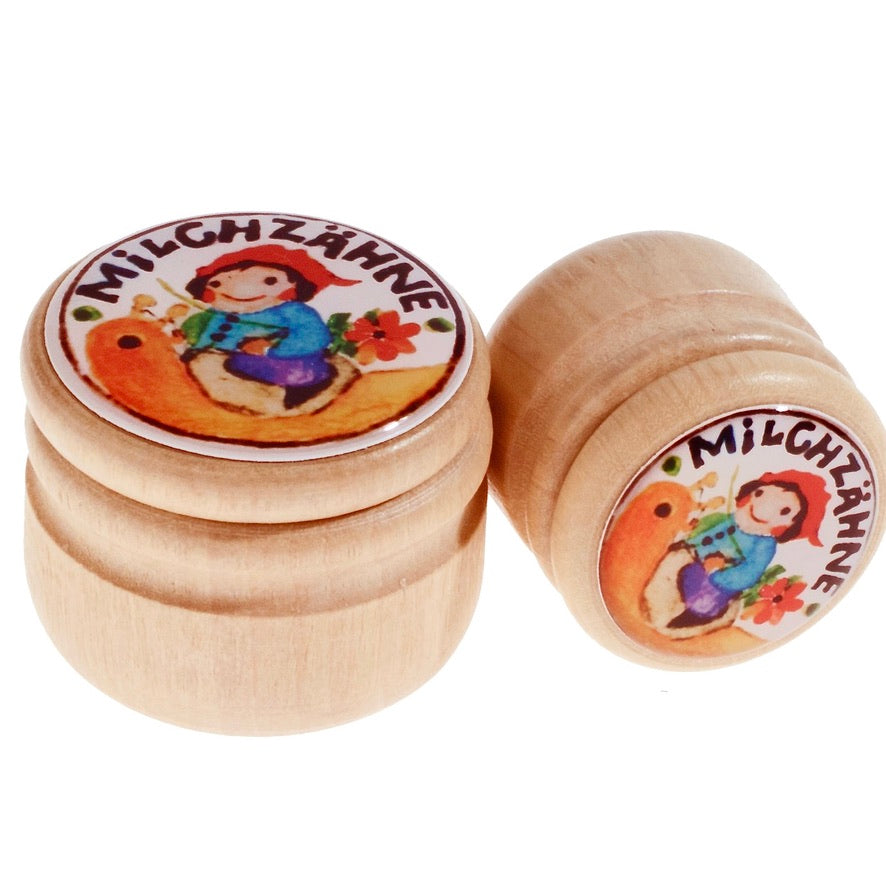 Milchzahndose klein 3,5 cm aus Holz – Kraul Qualität