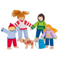 goki Biegepuppen Camping-Familie – 4 Personen & Hund aus Holz