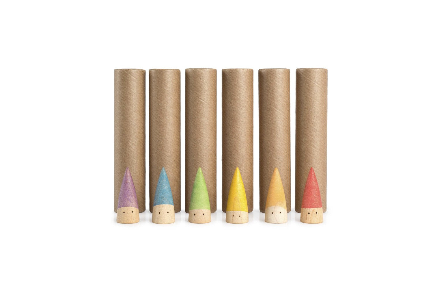 Grapat Röhren mit Zwergen – Natürliche Holzspielzeuge für Kinder