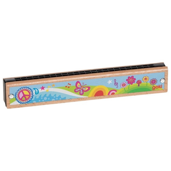 goki Mundharmonika Flower Power – Holzspielzeug für Kinder