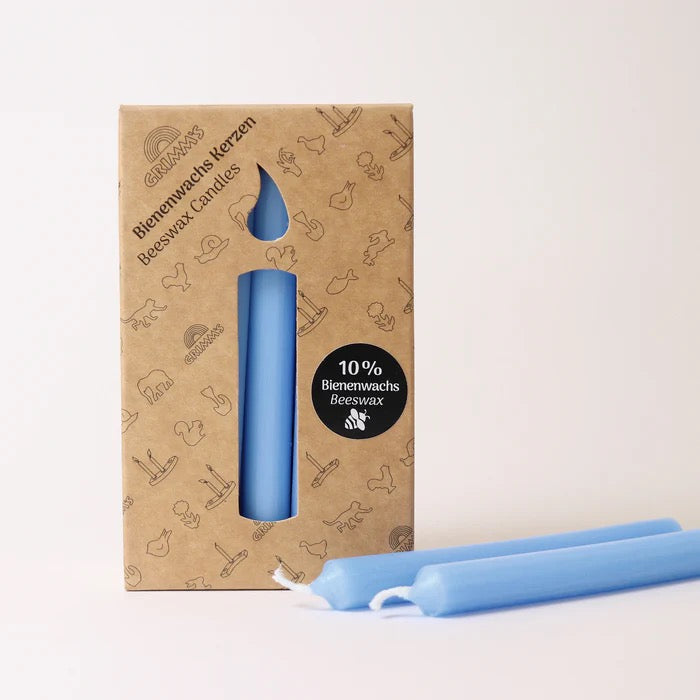 Grimms Bienenwachs-Kerzen 10% – 12 handgefertigte Stück
