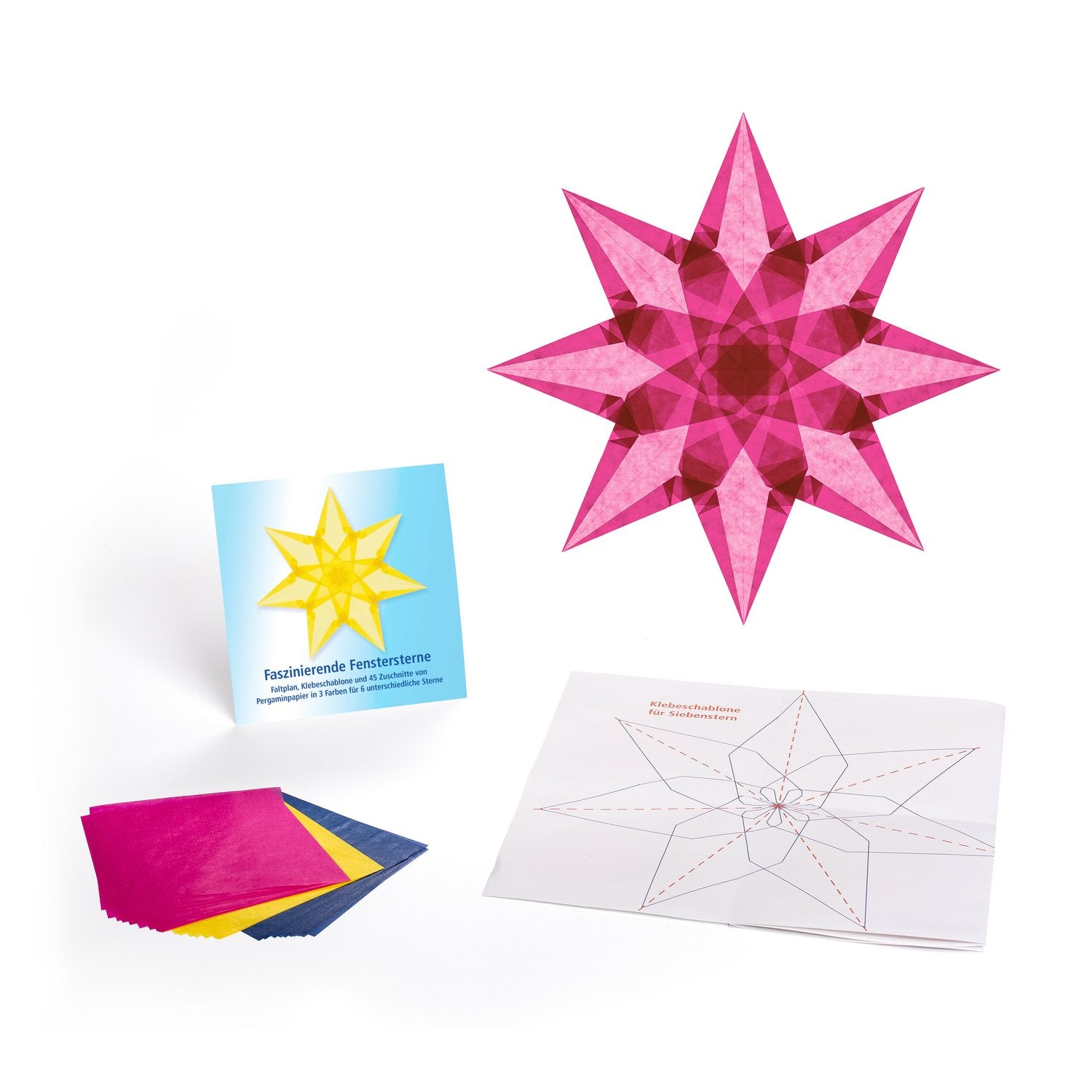 Berthold Spötzl Fenstersterne falten leicht gemacht – Bastelsets mit Pergaminpapier