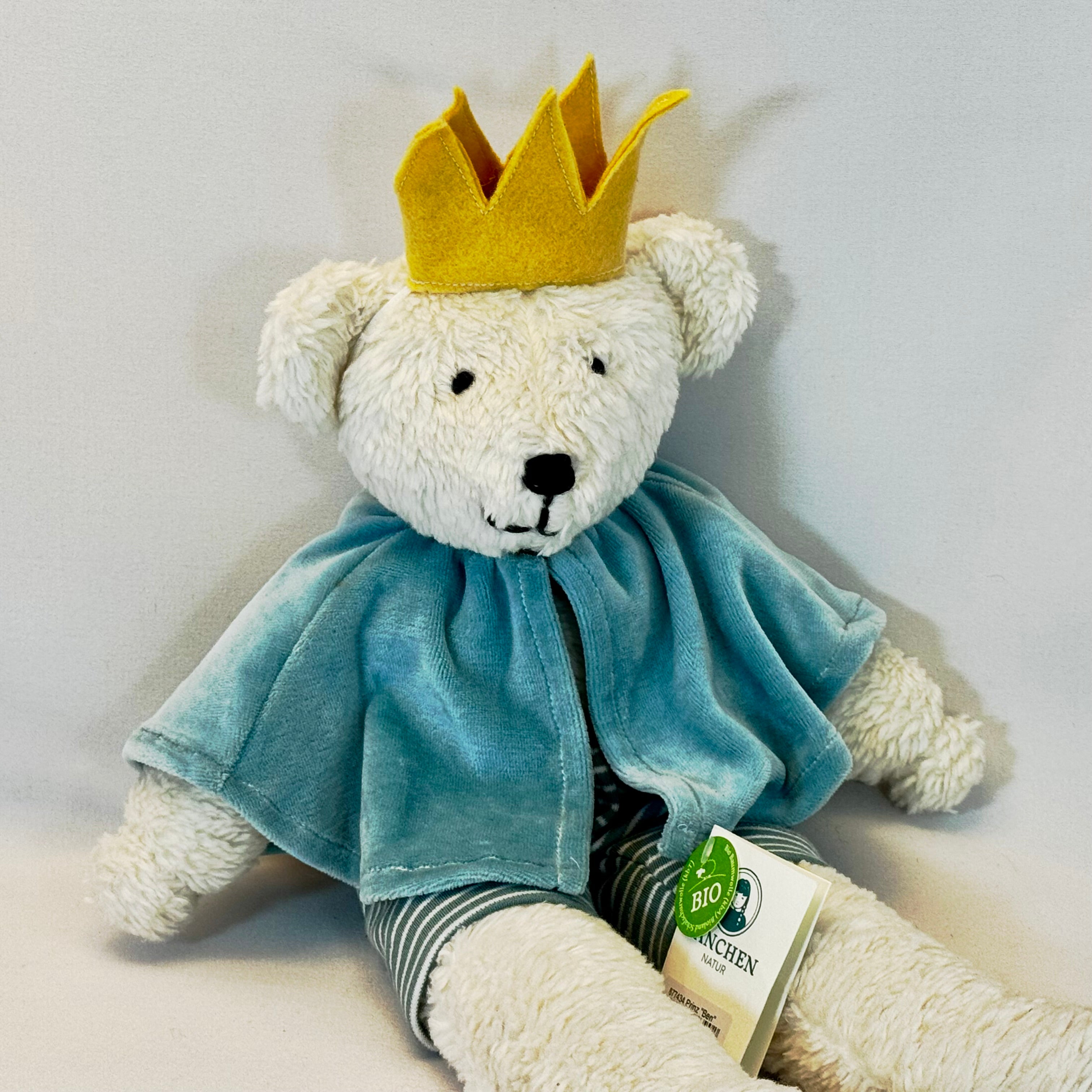 Nanchen Bärenprinz Ben – Bio Baumwollpuppe Sammlerstück