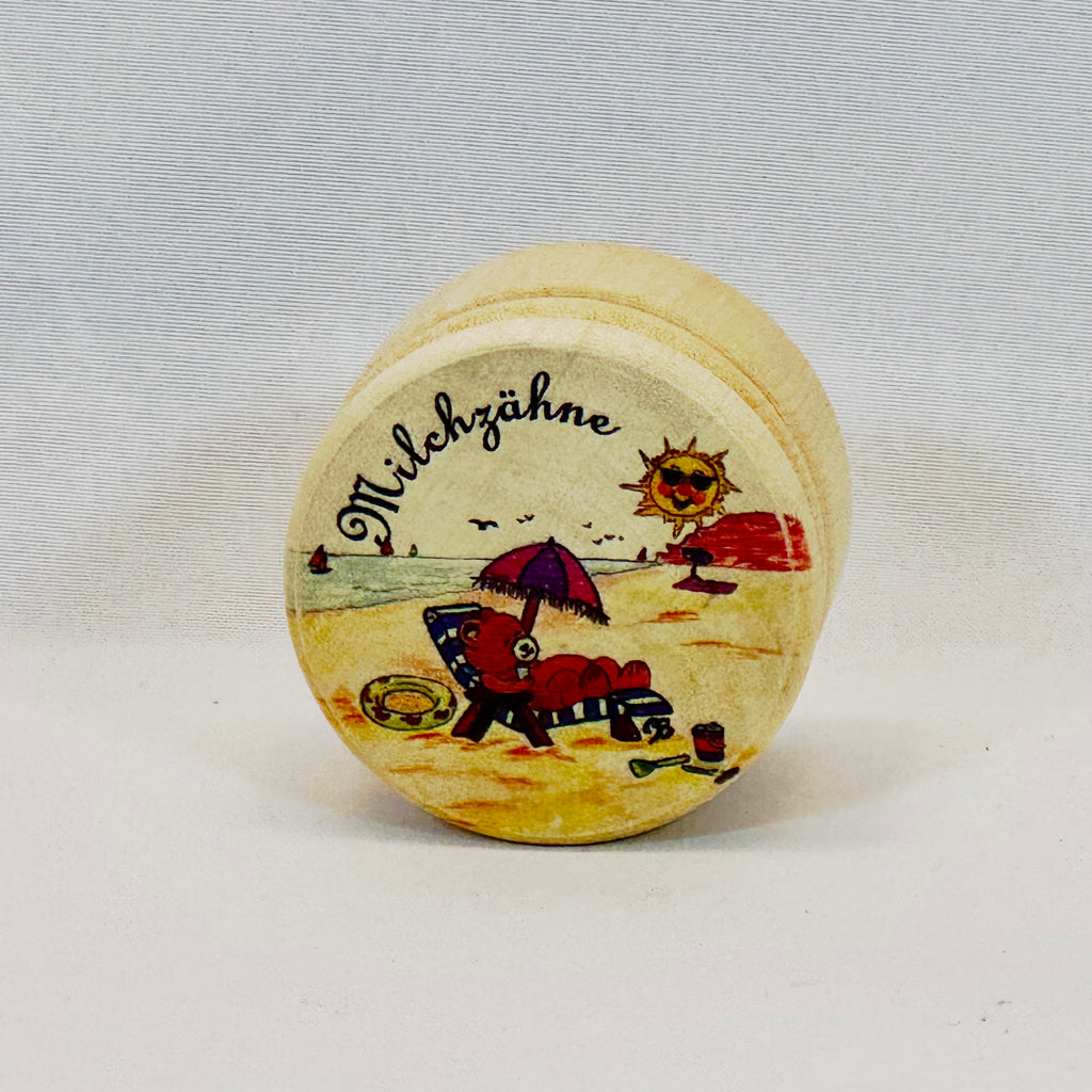 Große Milchzahndose aus Holz mit Motiv – Aurich OHG