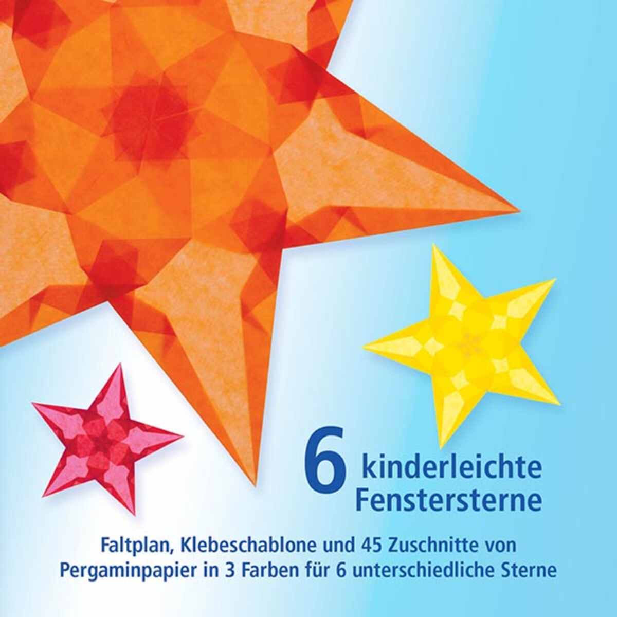 Fensterstern – 6 kinderleichte Fensterstjerne rot-orange