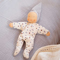Handgefertigte Waldorfpuppe NINI Morgentau mit weichem Stoff, kindgerecht, säuglingstauglich, nachhaltig und giftfrei, hohe.
