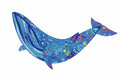 Blaues Schimmerpuzzle „Meerestiere“ mit Walmotiv.