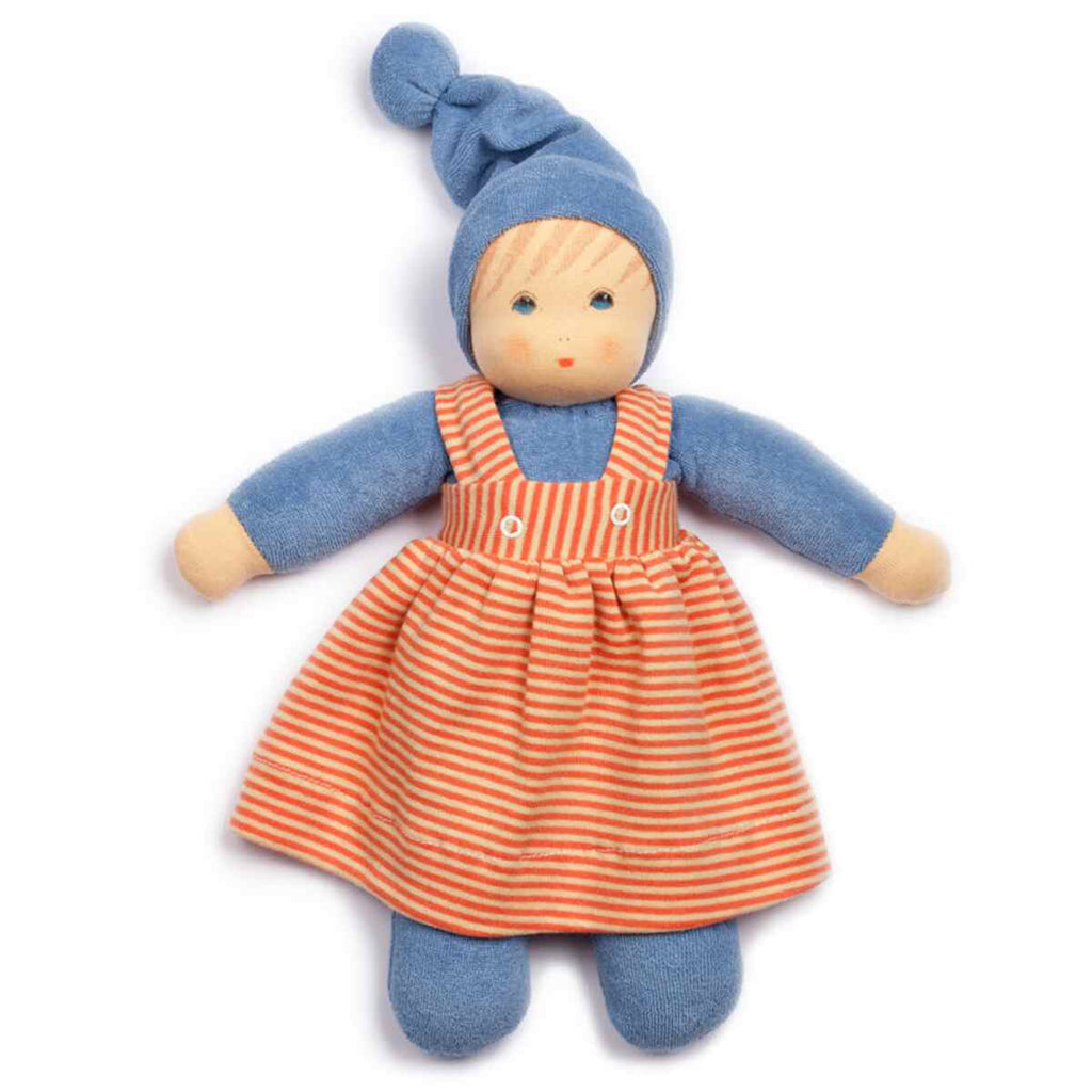 Nanchen Natur Mädel blau – Stoffpuppe