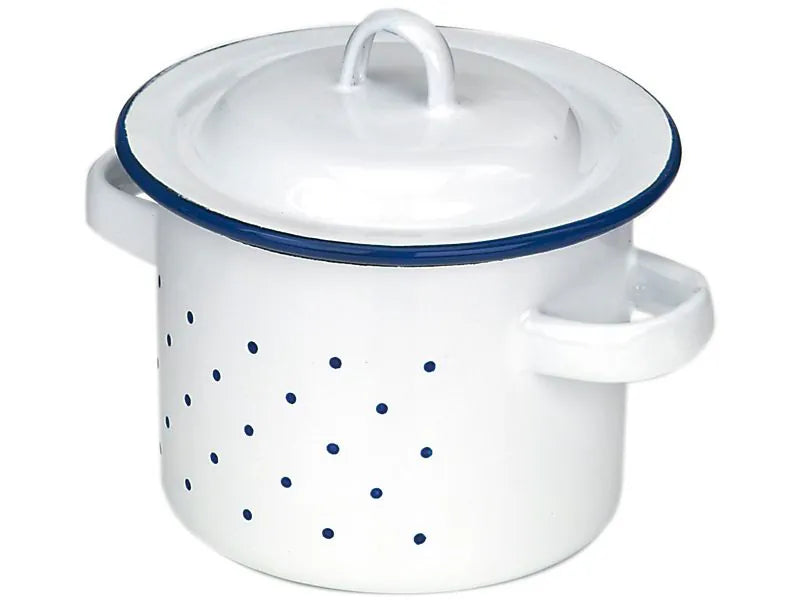 Nic Email-Henkeltopf mit Deckel 10 cm – Kinderküchen Zubehör